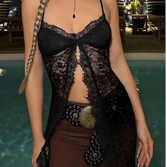 SHEIN Tops - Coachella Long Black Lace top